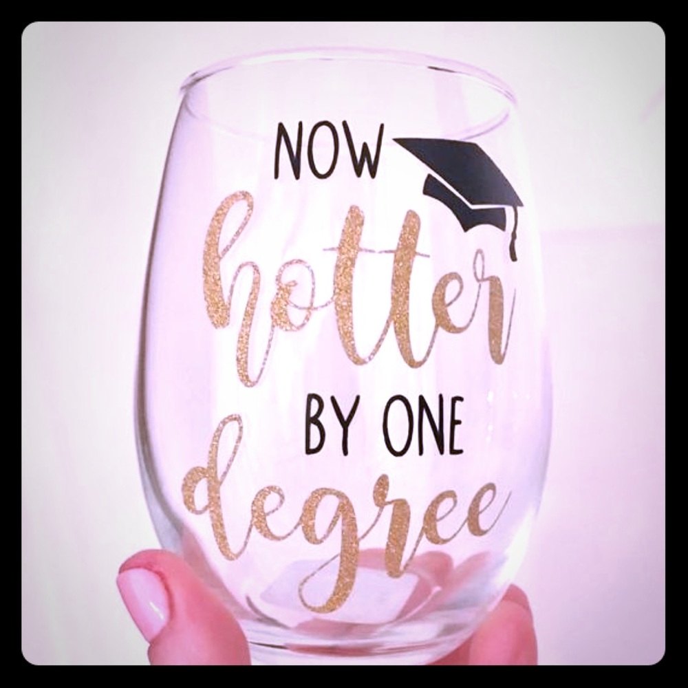 Graduation wine glass